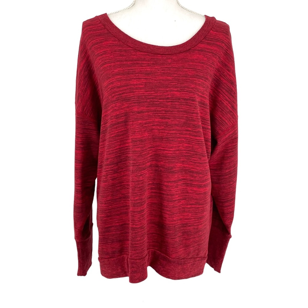 Rag & Bone Terry Knit Top – Women’s Medium, Red Space Dye, High-Low Hem
